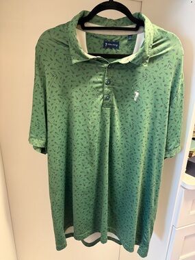 William Murray Golf Green Printed Performance Polo
